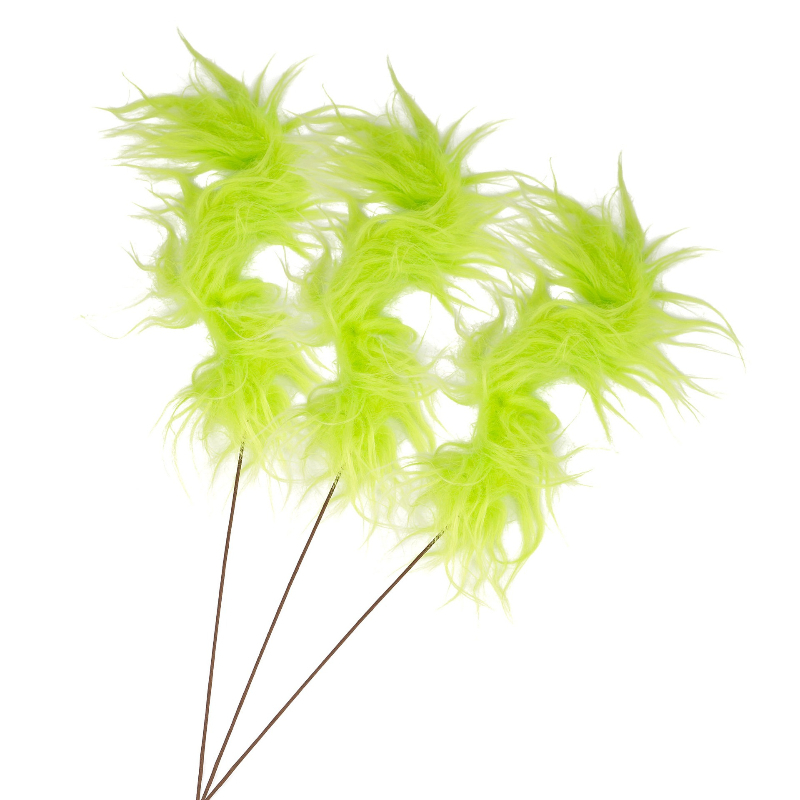 Wedding Ceremony Supply - Kabarık Yeşil Grinch Dalı Süsleri Kıvırcık