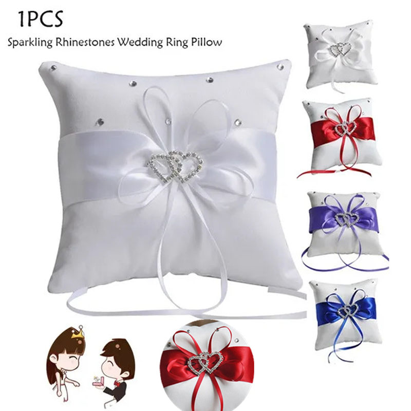 Ring Bearer Pillow - 1 adet 10*10 cm Köpüklü Rhinestones