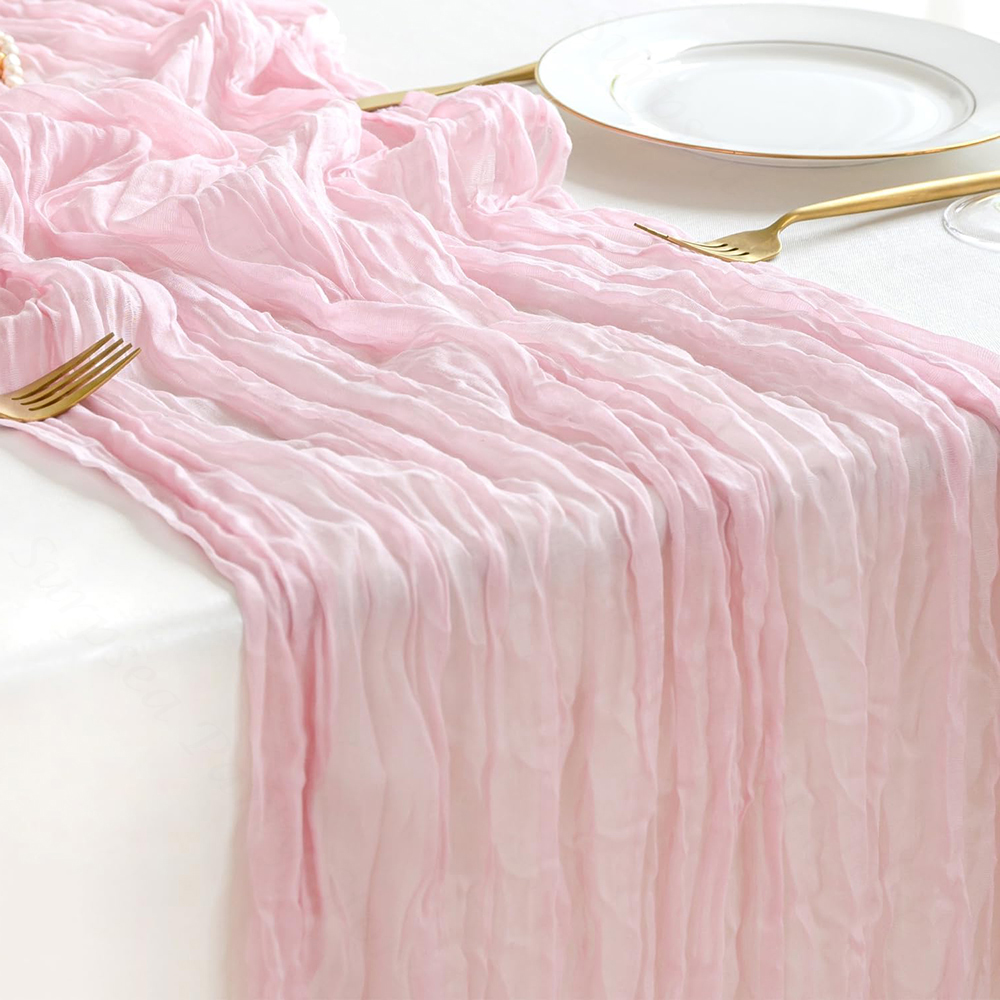 Wedding Ceremony Supply - Pembe Tülbent Masa Örtüsü Düğün Gelin