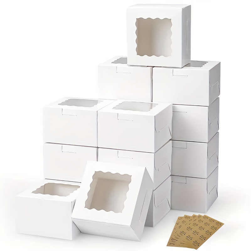 Wedding Favor Box - 10 adet Kraft kağıt kek şeker