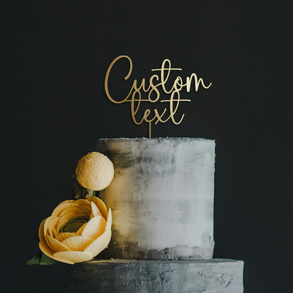 Özel Metin Altın Akrilik Kek T - Wedding Ceremony Supply incelemesi ve fiyatı