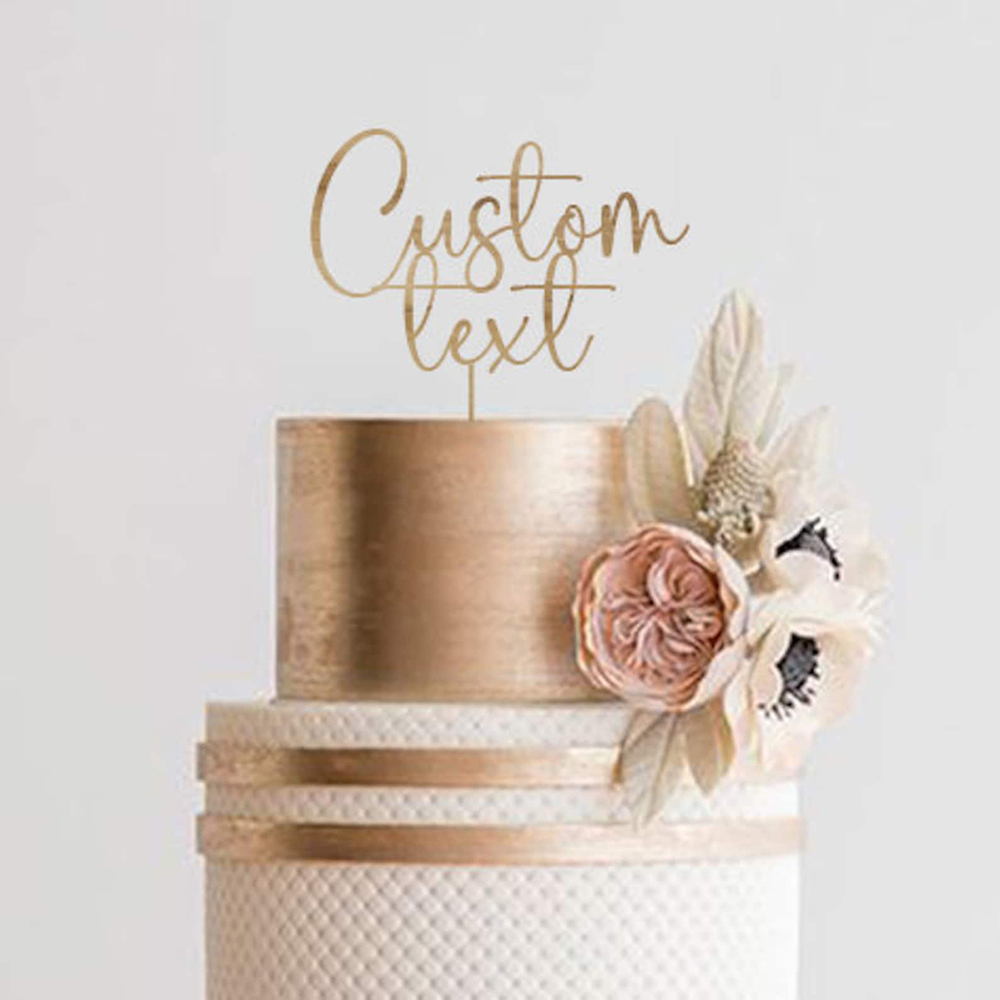 Özel Metin Altın Akrilik Kek T - Wedding Ceremony Supply incelemesi ve fiyatı